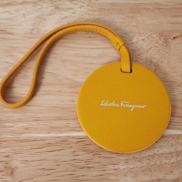 Salvatore Ferragamo Other - Salvatore Ferragamo Mustard Leather Luggage Tag